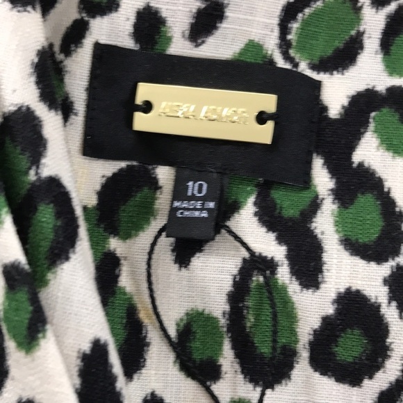 New ALEXIA ADMOR Green Leopard Print Button Front Belted Mini Dress Size 10 - Picture 10 of 11